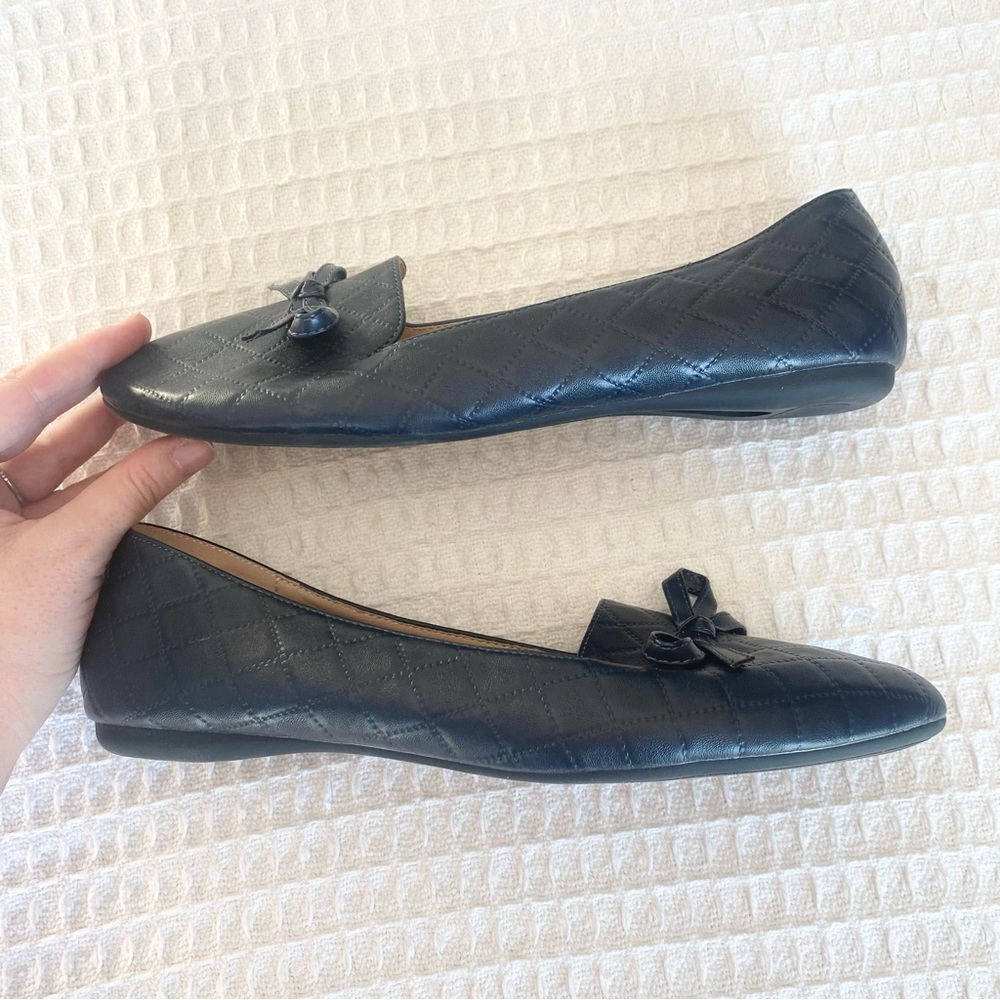 VenusCelia dark blue bow loafer flats size 10 - Picture 7 of 9